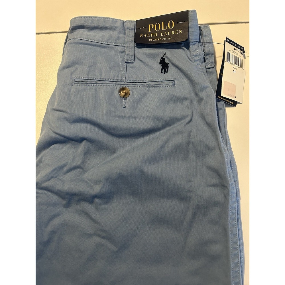Polo Ralph Lauren Shorts 31 Fit 10" Inseam Shorts w Pony NWT Cotton blue